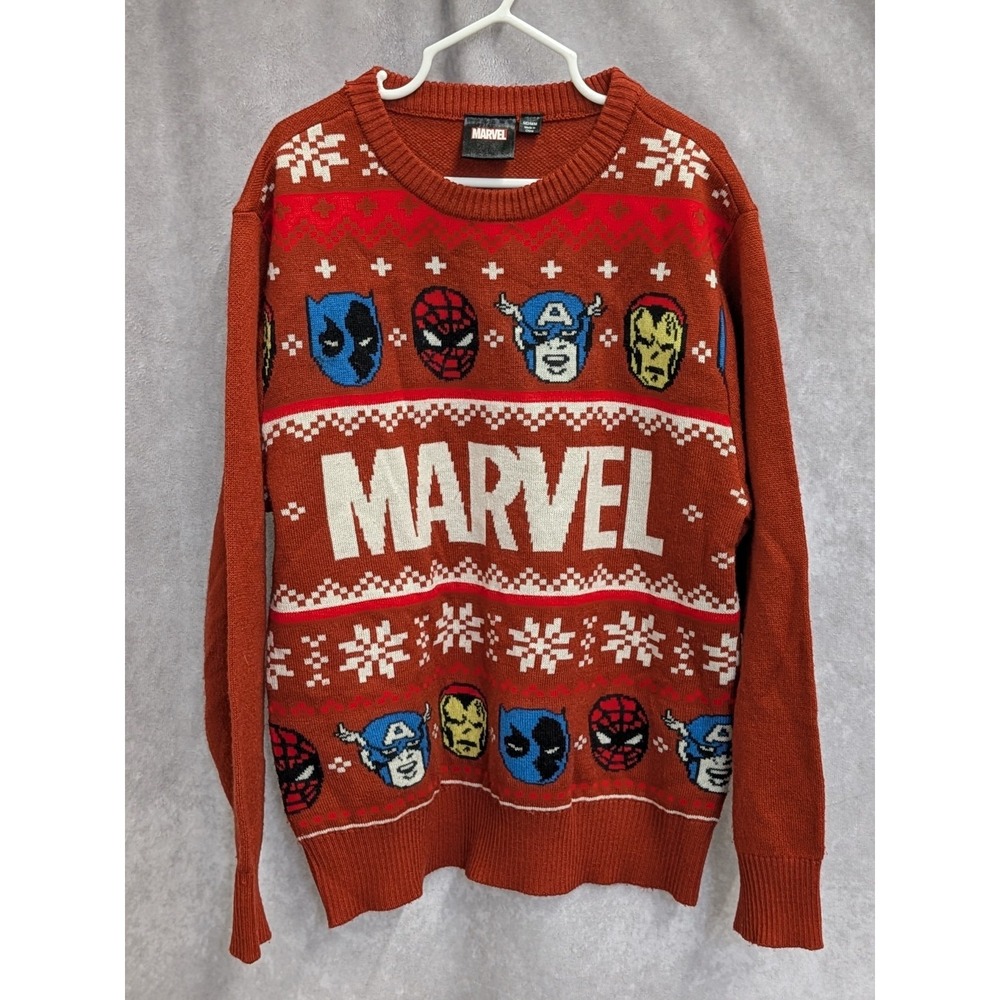 Marvel Boys‎ Avengers Graphic Holiday Crew Neck Sweater Size M C10